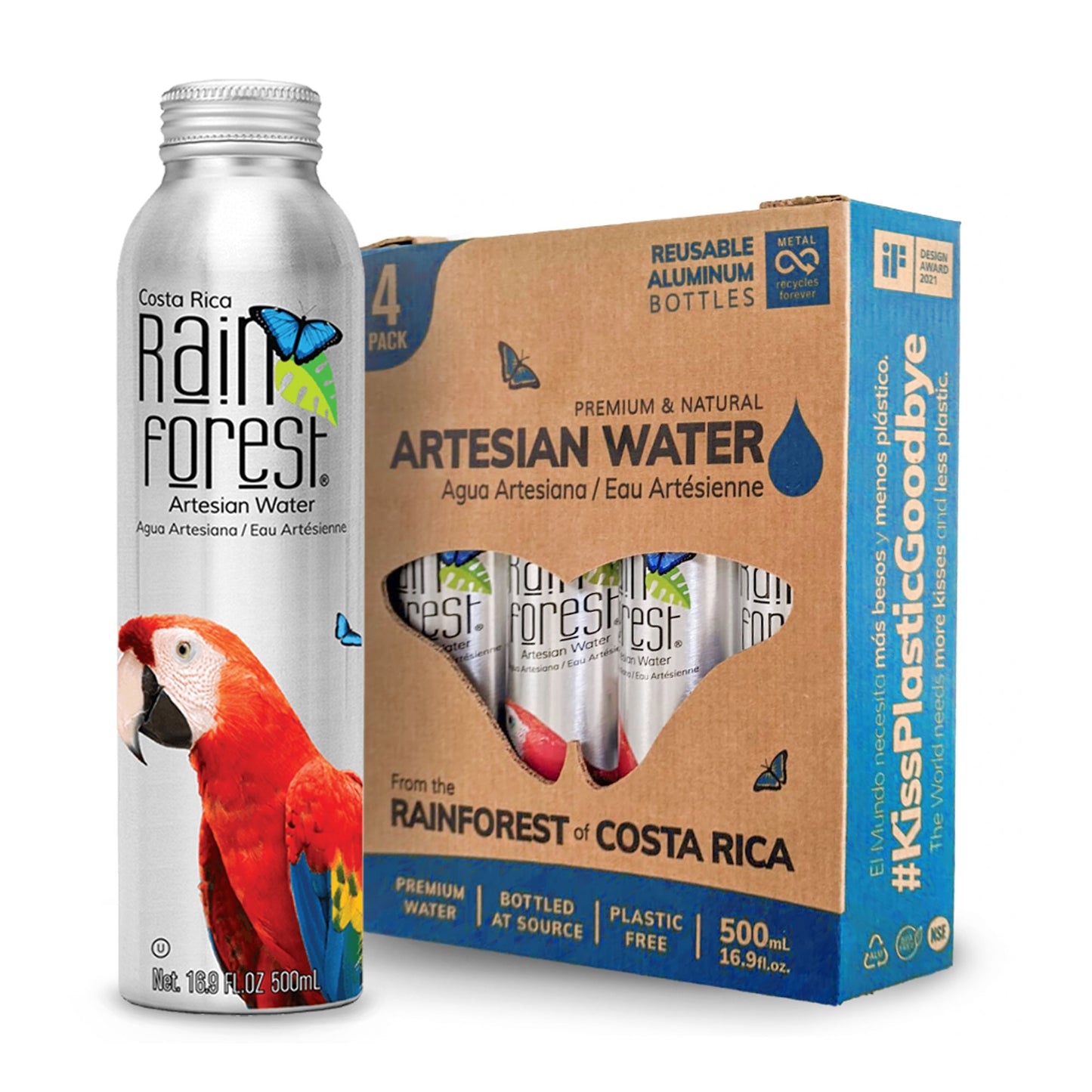 RainForest Artesian Water Reusable Water Bottle 500mL