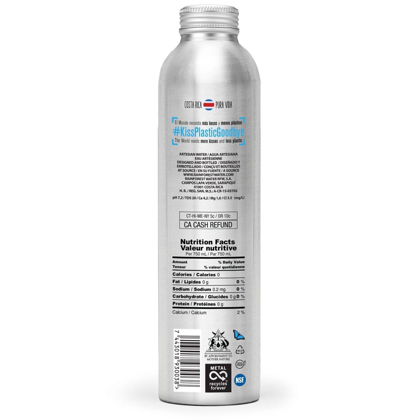[Wholesale] RainForest Artesian Water Reusable Aluminum Bottle 750mL